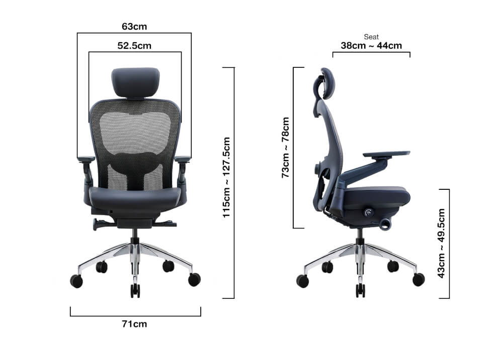 เก้าอี้เพื่อสุขภาพ DF PROCHAIR รุ่น Wonder-H สีดำ